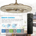 33" Modern DC Motor Crystal Ceiling Fan with Lighting and Remote Control - Sweatfully