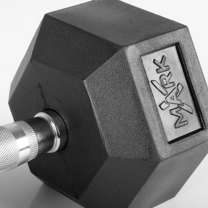 XMARK 10-Pairs, 5 to 50 lbs. Hex Dumbbells Includes 3-Tier Storage Rack XM-3107.1-BLACK-AND-550S - Sweatfully