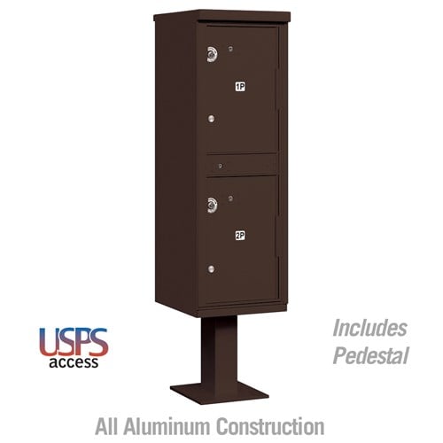 Salsbury Outdoor Parcel Locker with 2 Compartments in Bronze with USPS Access – Type I - Sweatfully