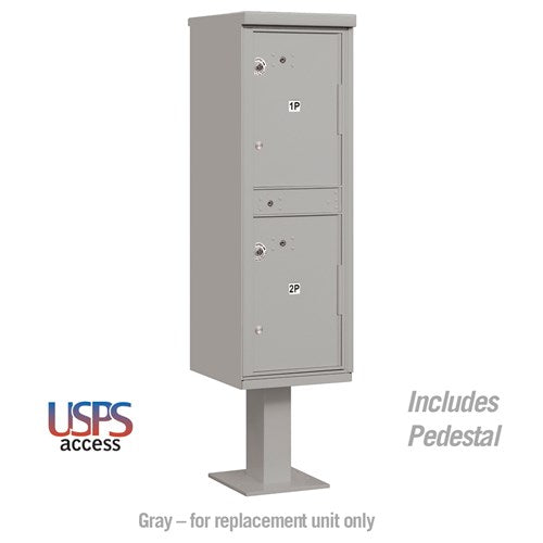 Salsbury Outdoor Parcel Locker with 2 Compartments in Gray with USPS Access – Type I - Sweatfully