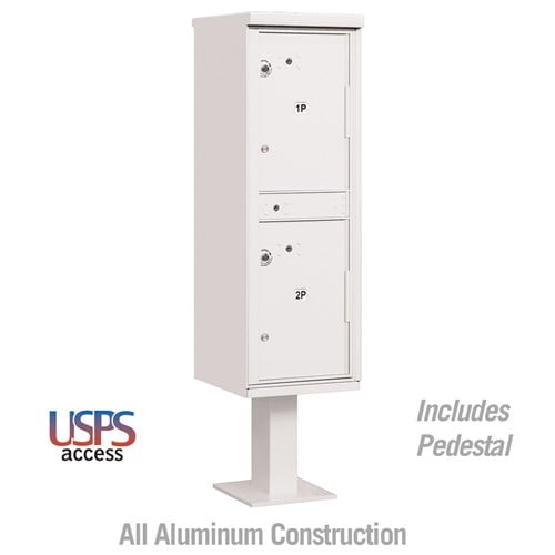 Salsbury Outdoor Parcel Locker with 2 Compartments in White with USPS Access – Type I - Sweatfully
