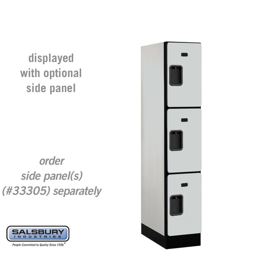 Salsbury 12" Wide Triple Tier Designer Wood Locker - 1 Wide - 5 Feet High - 21 Inches Deep - Gray - Hasps - Sweatfully