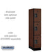 Salsbury 12" Wide Triple Tier Designer Wood Locker - 1 Wide - 5 Feet High - 21 Inches Deep - Mahogany - Black Electronic Locks - Sweatfully