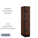 Salsbury 12" Wide Triple Tier Designer Wood Locker - 1 Wide - 5 Feet High - 21 Inches Deep - Mahogany - Black Resettable Combination Locks - Sweatfully
