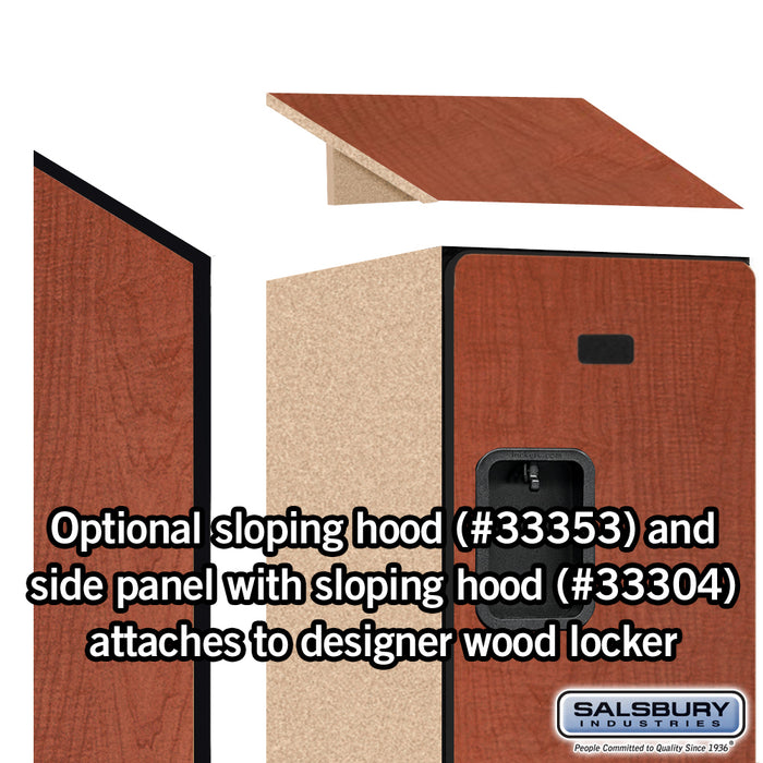 Salsbury 12" Wide Triple Tier Designer Wood Locker - 1 Wide - 5 Feet High - 18 Inches Deep - Cherry - Hasps - Sweatfully