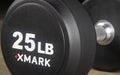 XMARK Round Commercial Urethane Dumbbells  (5-50 lb and 5-75 lb Sets) XM-9104-3316-550S - Sweatfully