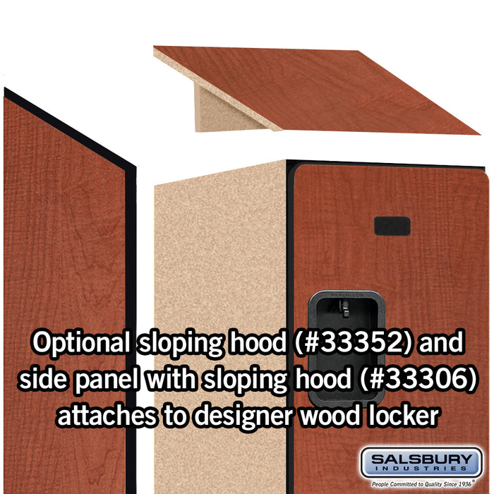 Salsbury 12" Wide Triple Tier Designer Wood Locker - 1 Wide - 6 Feet High - 21 Inches Deep - Cherry - Hasps - Sweatfully
