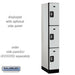 Salsbury 12" Wide Triple Tier Designer Wood Locker - 1 Wide - 6 Feet High - 21 Inches Deep - Gray - Silver Resettable Combination Locks - Sweatfully