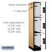 Salsbury 12" Wide Triple Tier Designer Wood Locker - 1 Wide - 6 Feet High - 21 Inches Deep - Maple - Black Resettable Combination Locks - Sweatfully