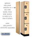 Salsbury 12" Wide Triple Tier Designer Wood Locker - 1 Wide - 6 Feet High - 21 Inches Deep - Maple - Silver Electronic Locks - Sweatfully