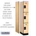 Salsbury 12" Wide Triple Tier Designer Wood Locker - 1 Wide - 6 Feet High - 21 Inches Deep - Maple - Hasps - Sweatfully