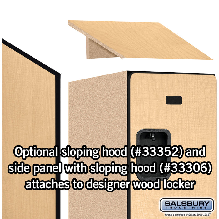 Salsbury 12" Wide Triple Tier Designer Wood Locker - 1 Wide - 6 Feet High - 21 Inches Deep - Maple - Hasps - Sweatfully