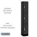 Salsbury 12" Wide Triple Tier Designer Wood Locker - 1 Wide - 6 Feet High - 15 Inches Deep - Black - Silver Electronic Locks - Sweatfully