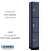 Salsbury 12" Wide Triple Tier Designer Wood Locker - 1 Wide - 6 Feet High - 15 Inches Deep - Blue - Silver Electronic Locks - Sweatfully