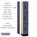 Salsbury 12" Wide Triple Tier Designer Wood Locker - 1 Wide - 6 Feet High - 15 Inches Deep - Blue - Silver Resettable Combination Locks - Sweatfully