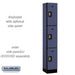 Salsbury 12" Wide Triple Tier Designer Wood Locker - 1 Wide - 6 Feet High - 15 Inches Deep - Blue - Silver Resettable Combination Locks - Sweatfully