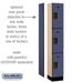 Salsbury 12" Wide Triple Tier Designer Wood Locker - 1 Wide - 6 Feet High - 15 Inches Deep - Blue - Hasps - Sweatfully