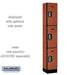 Salsbury 12" Wide Triple Tier Designer Wood Locker - 1 Wide - 6 Feet High - 15 Inches Deep - Cherry - Silver Electronic Locks - Sweatfully