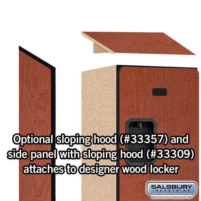 Salsbury 12" Wide Triple Tier Designer Wood Locker - 1 Wide - 6 Feet High - 15 Inches Deep - Cherry - Hasps - Sweatfully