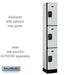 Salsbury 12" Wide Triple Tier Designer Wood Locker - 1 Wide - 6 Feet High - 15 Inches Deep - Gray - Black Resettable Combination Locks - Sweatfully