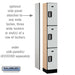 Salsbury 12" Wide Triple Tier Designer Wood Locker - 1 Wide - 6 Feet High - 15 Inches Deep - Gray - Silver Electronic Locks - Sweatfully