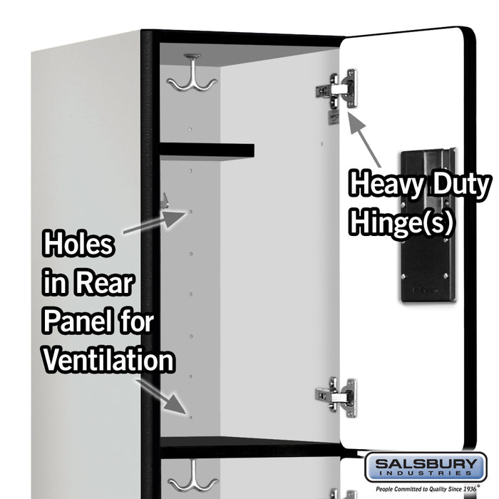 Salsbury 12" Wide Triple Tier Designer Wood Locker - 1 Wide - 6 Feet High - 15 Inches Deep - Gray - Hasps - Sweatfully
