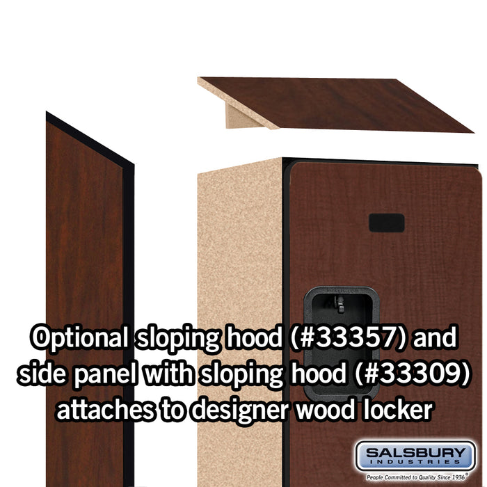 Salsbury 12" Wide Triple Tier Designer Wood Locker - 1 Wide - 6 Feet High - 15 Inches Deep - Mahogany - Hasps - Sweatfully