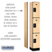 Salsbury 12" Wide Triple Tier Designer Wood Locker - 1 Wide - 6 Feet High - 15 Inches Deep - Maple - Black Resettable Combination Locks - Sweatfully