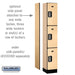 Salsbury 12" Wide Triple Tier Designer Wood Locker - 1 Wide - 6 Feet High - 15 Inches Deep - Maple - Silver Electronic Locks - Sweatfully