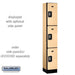 Salsbury 12" Wide Triple Tier Designer Wood Locker - 1 Wide - 6 Feet High - 15 Inches Deep - Maple - Silver Resettable Combination Locks - Sweatfully