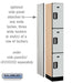 Salsbury 12" Wide Triple Tier Designer Wood Locker - 1 Wide - 6 Feet High - 18 Inches Deep - Gray - Silver Electronic Locks - Sweatfully