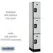 Salsbury 12" Wide Triple Tier Designer Wood Locker - 1 Wide - 6 Feet High - 18 Inches Deep - Gray - Silver Resettable Combination Locks - Sweatfully