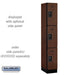 Salsbury 12" Wide Triple Tier Designer Wood Locker - 1 Wide - 6 Feet High - 18 Inches Deep - Mahogany - Black Resettable Combination Locks - Sweatfully