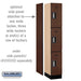 Salsbury 12" Wide Triple Tier Designer Wood Locker - 1 Wide - 6 Feet High - 18 Inches Deep - Mahogany - Silver Electronic Locks - Sweatfully