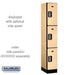 Salsbury 12" Wide Triple Tier Designer Wood Locker - 1 Wide - 6 Feet High - 18 Inches Deep - Maple - Silver Electronic Locks - Sweatfully