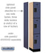 Salsbury 12" Wide Triple Tier Designer Wood Locker - 1 Wide - 6 Feet High - 18 Inches Deep - Blue - Hasps - Sweatfully