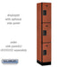 Salsbury 12" Wide Triple Tier Designer Wood Locker - 1 Wide - 6 Feet High - 18 Inches Deep - Cherry - Hasps - Sweatfully