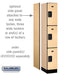 Salsbury 12" Wide Triple Tier Designer Wood Locker - 1 Wide - 6 Feet High - 18 Inches Deep - Maple - Hasps - Sweatfully