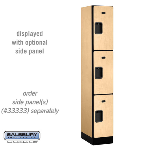 Salsbury 12" Wide Triple Tier Designer Wood Locker - 1 Wide - 6 Feet High - 18 Inches Deep - Maple - Hasps - Sweatfully
