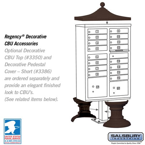 Salsbury Cluster Box Unit with 16 Doors and 2 Parcel Lockers with USPS Access – Type III Mailbox - Sweatfully