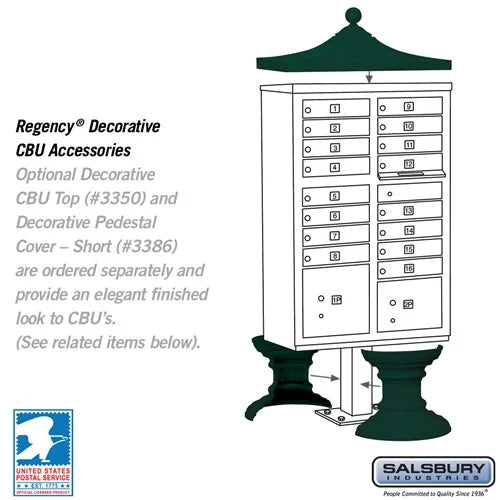 Salsbury Cluster Box Unit with 16 Doors and 2 Parcel Lockers with USPS Access – Type III Mailbox - Sweatfully