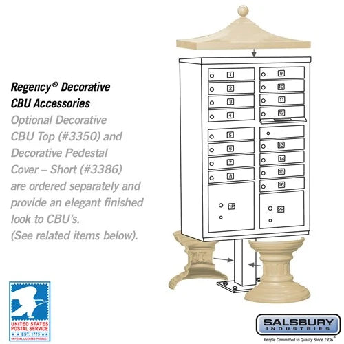 Salsbury Cluster Box Unit with 16 Doors and 2 Parcel Lockers with USPS Access – Type III Mailbox - Sweatfully