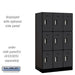 Salsbury 12" Wide Triple Tier Designer Wood Locker - 3 Wide - 5 Feet High - 21 Inches Deep - Black - Silver Electronic Locks - Sweatfully