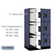Salsbury 12" Wide Triple Tier Designer Wood Locker - 3 Wide - 5 Feet High - 21 Inches Deep - Blue - Black Resettable Combination Locks - Sweatfully
