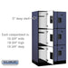 Salsbury 12" Wide Triple Tier Designer Wood Locker - 3 Wide - 5 Feet High - 21 Inches Deep - Blue - Hasps - Sweatfully