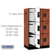 Salsbury 12" Wide Triple Tier Designer Wood Locker - 3 Wide - 5 Feet High - 21 Inches Deep - Cherry - Hasps - Sweatfully