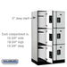 Salsbury 12" Wide Triple Tier Designer Wood Locker - 3 Wide - 5 Feet High - 21 Inches Deep - Gray - Black Electronic Locks - Sweatfully