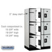 Salsbury 12" Wide Triple Tier Designer Wood Locker - 3 Wide - 5 Feet High - 21 Inches Deep - Gray - Silver Resettable Combination Locks - Sweatfully