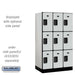 Salsbury 12" Wide Triple Tier Designer Wood Locker - 3 Wide - 5 Feet High - 21 Inches Deep - Gray - Hasps - Sweatfully