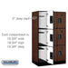 Salsbury 12" Wide Triple Tier Designer Wood Locker - 3 Wide - 5 Feet High - 21 Inches Deep - Mahogany - Black Electronic Locks - Sweatfully